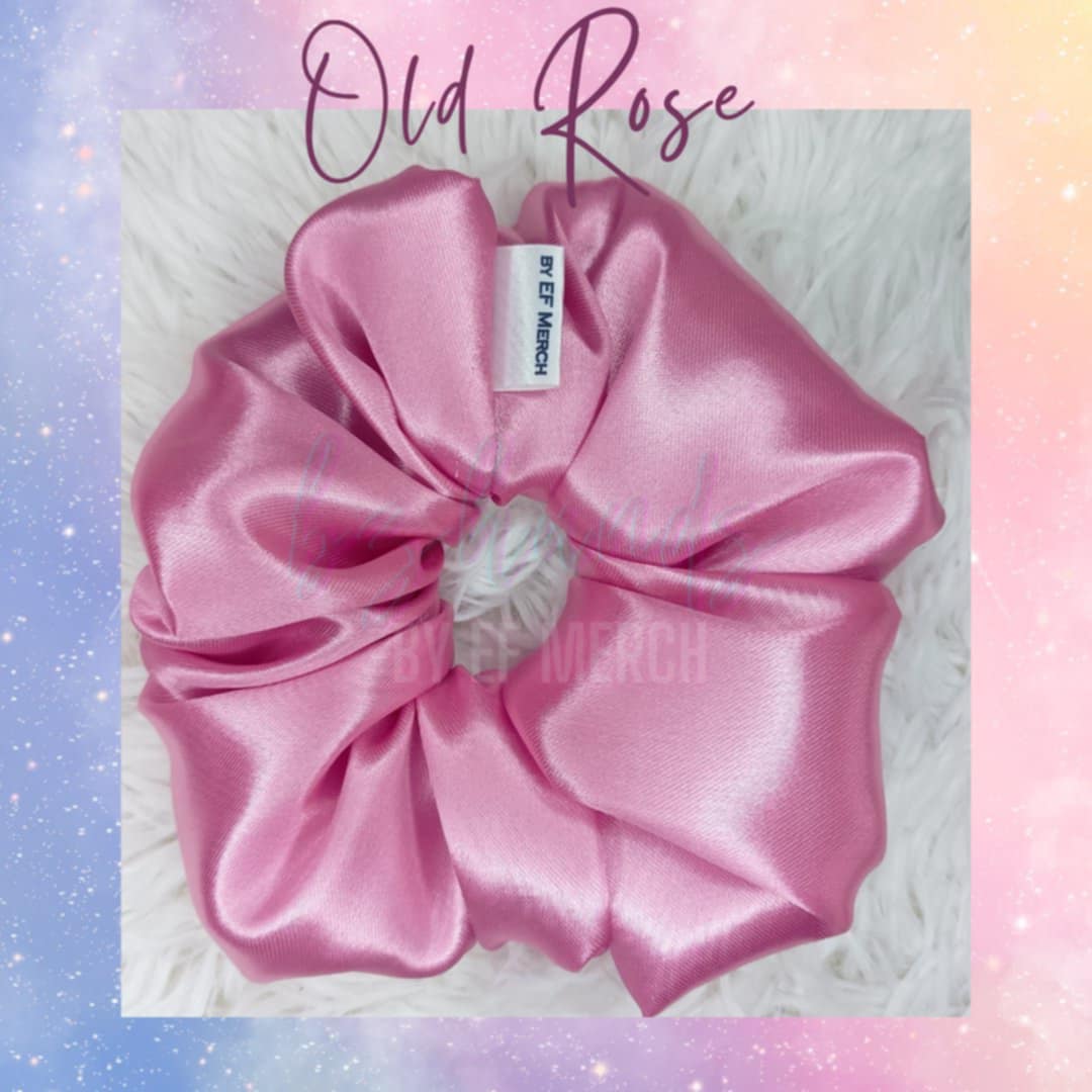 Old Rose Satin Scrunchies