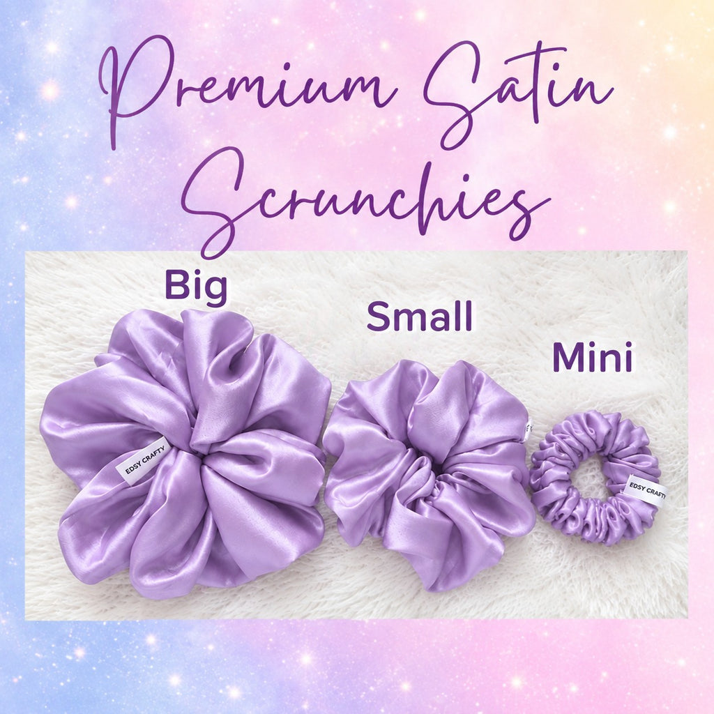 Lilac Satin Scrunchies
