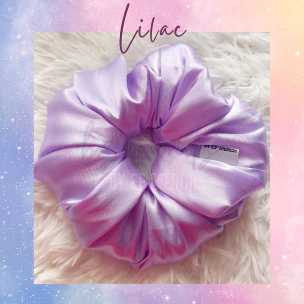 Lilac Satin Scrunchies