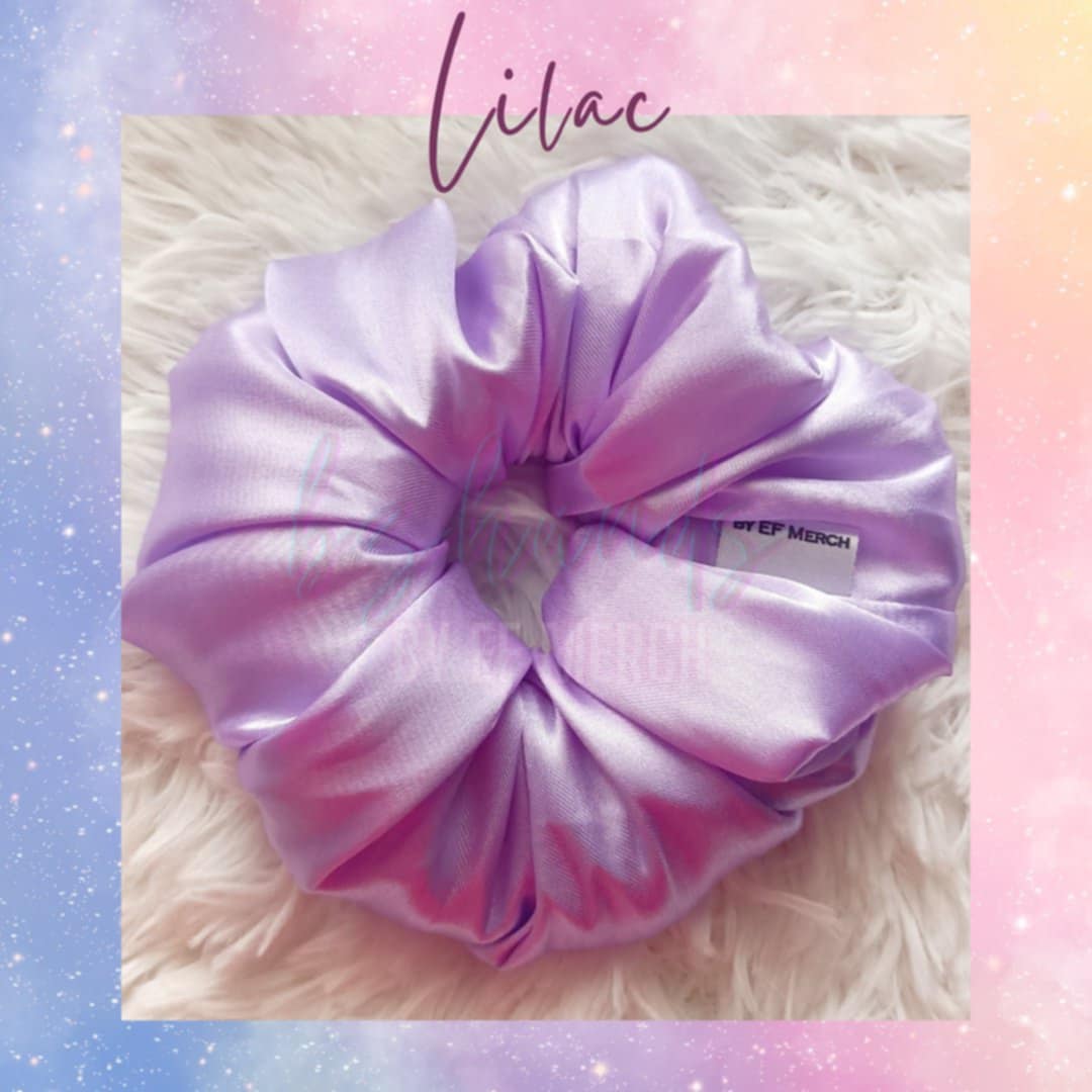 Lilac Satin Scrunchies