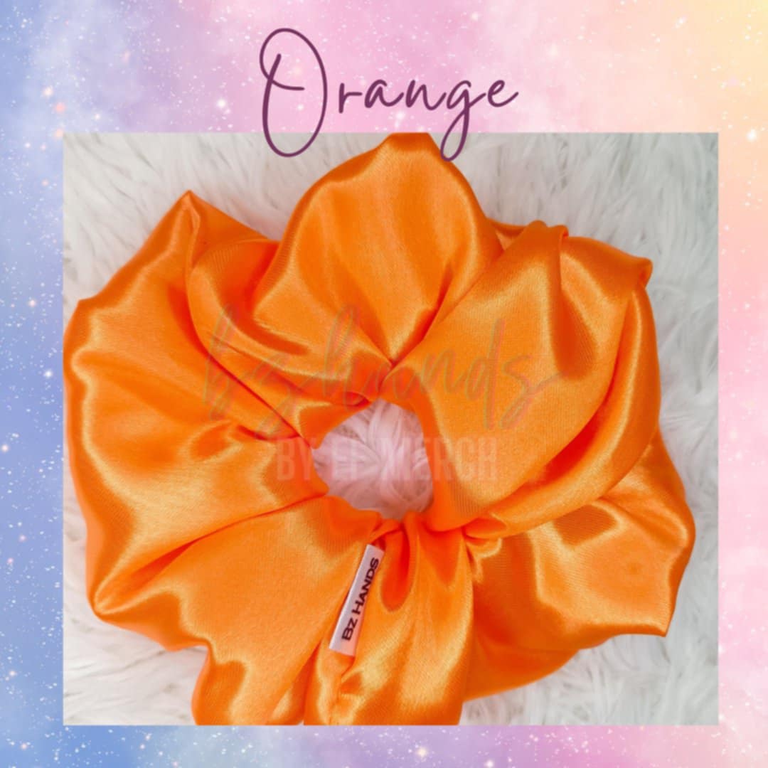 Orange Satin Scrunchies