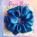 Royal Blue Satin Scrunchies