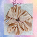 Beige Satin Scrunchies