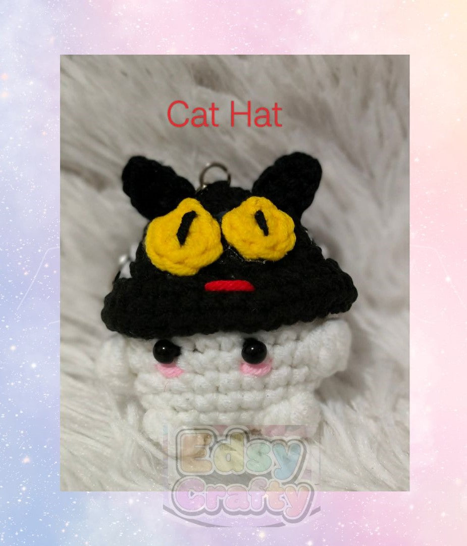 Cat Hat Mushroom Keychain