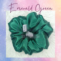 Emerald Green Satin Scrunchies
