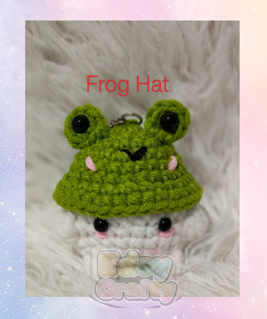 Frog Hat Mushroom Keychain
