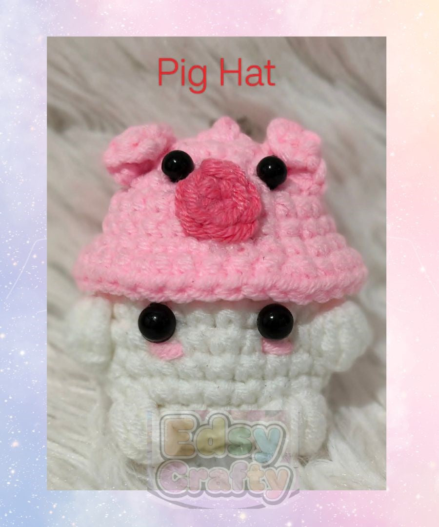 Pig Hat Mushroom Keychain