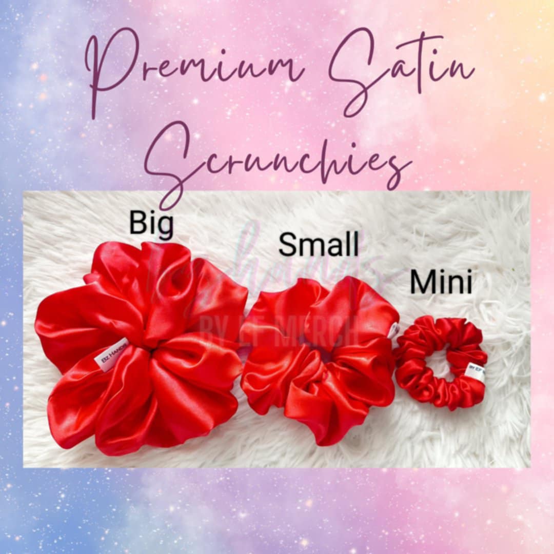 Red Satin Scrunchies